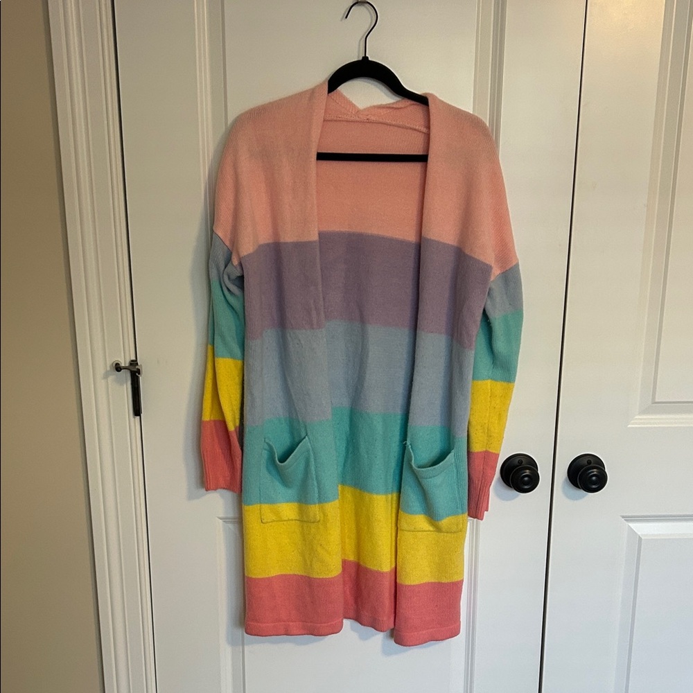 Amazon Colorful Striped Women's Sweater Cardigan